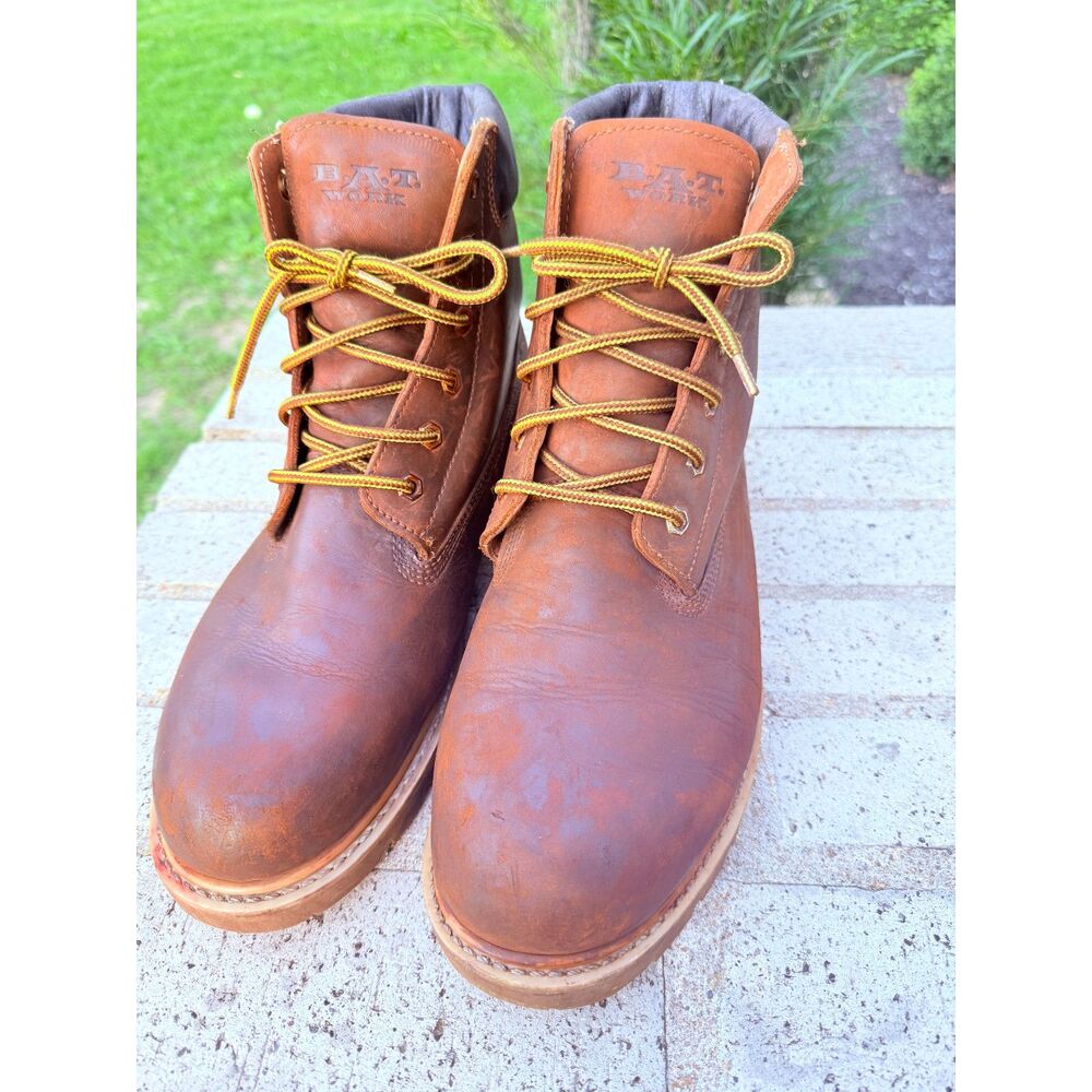 B.A.T. Work Insulated Leather Boots Mens 13 Brown Thermal Oil Resistant Laced